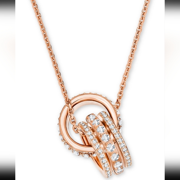 NWT - Swarovski Crystal Interlocking Loop Pendant Necklace - Picture 2 of 10